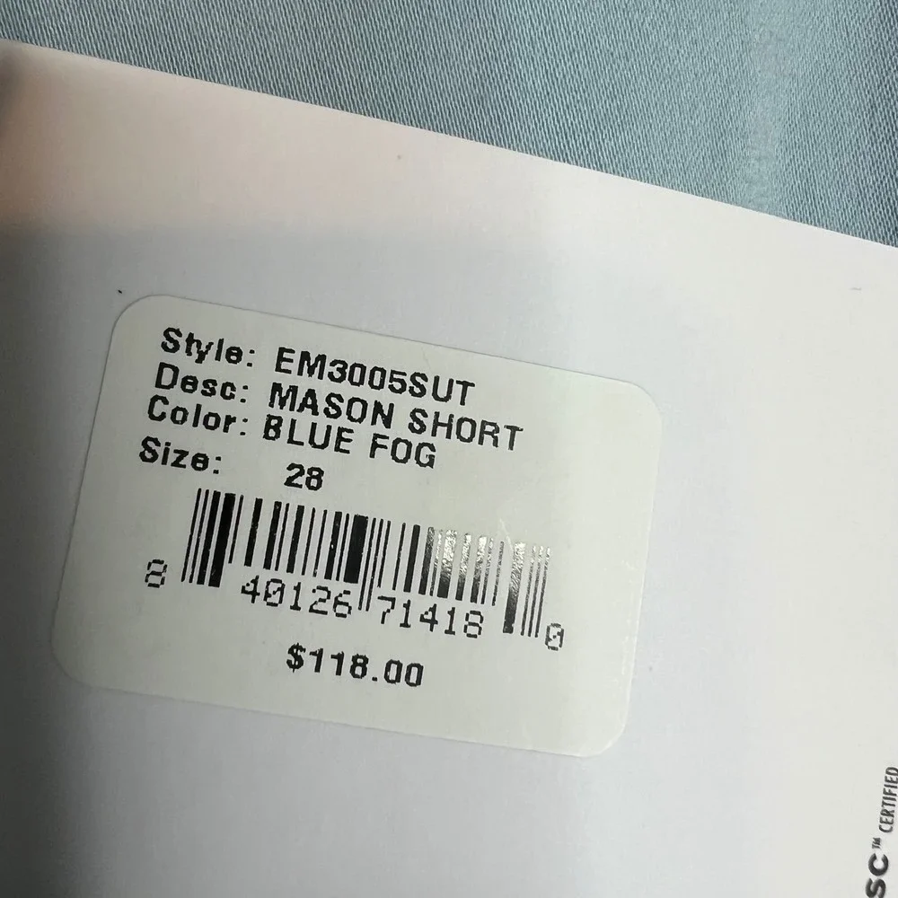 EDWIN Mason Shorts Mens Size 28 Slim Chino Blue Fog 8